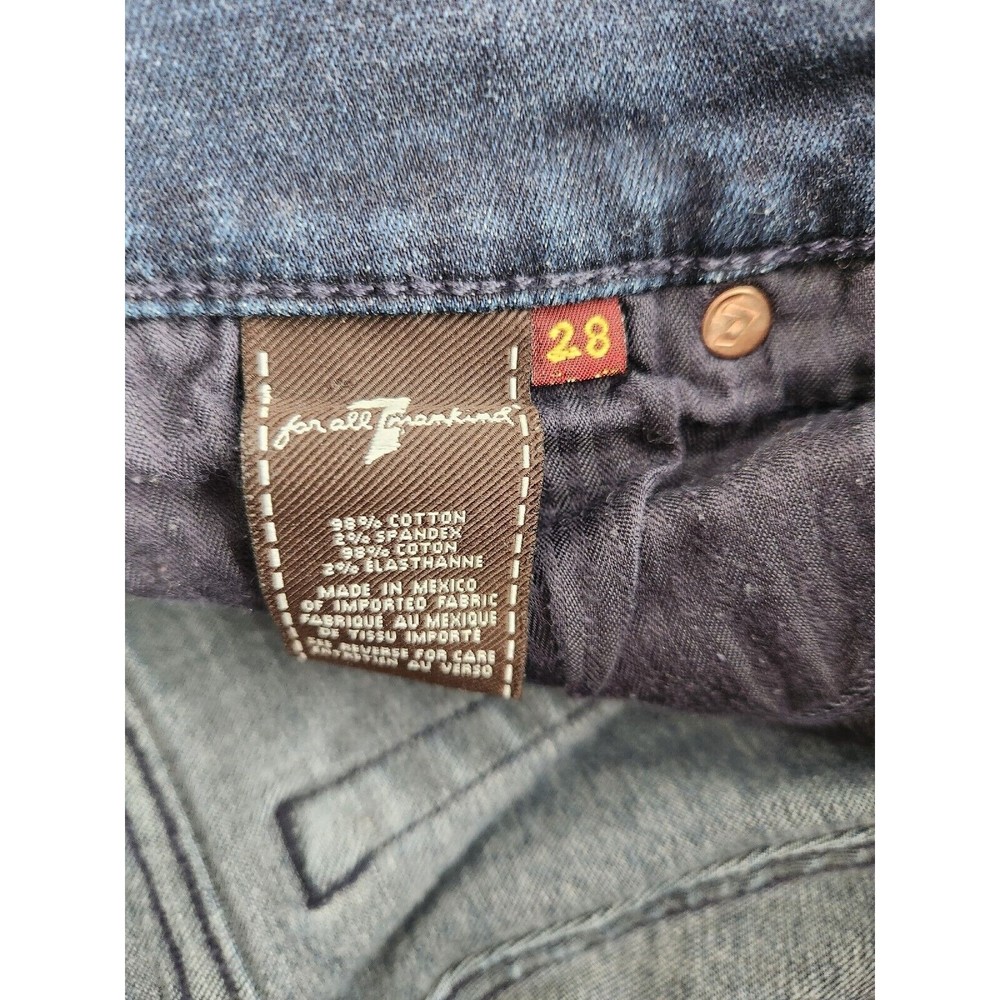 7 for all mankind Jeans dark was cuffed bottom straight leg size 28 - Picture 9 of 9